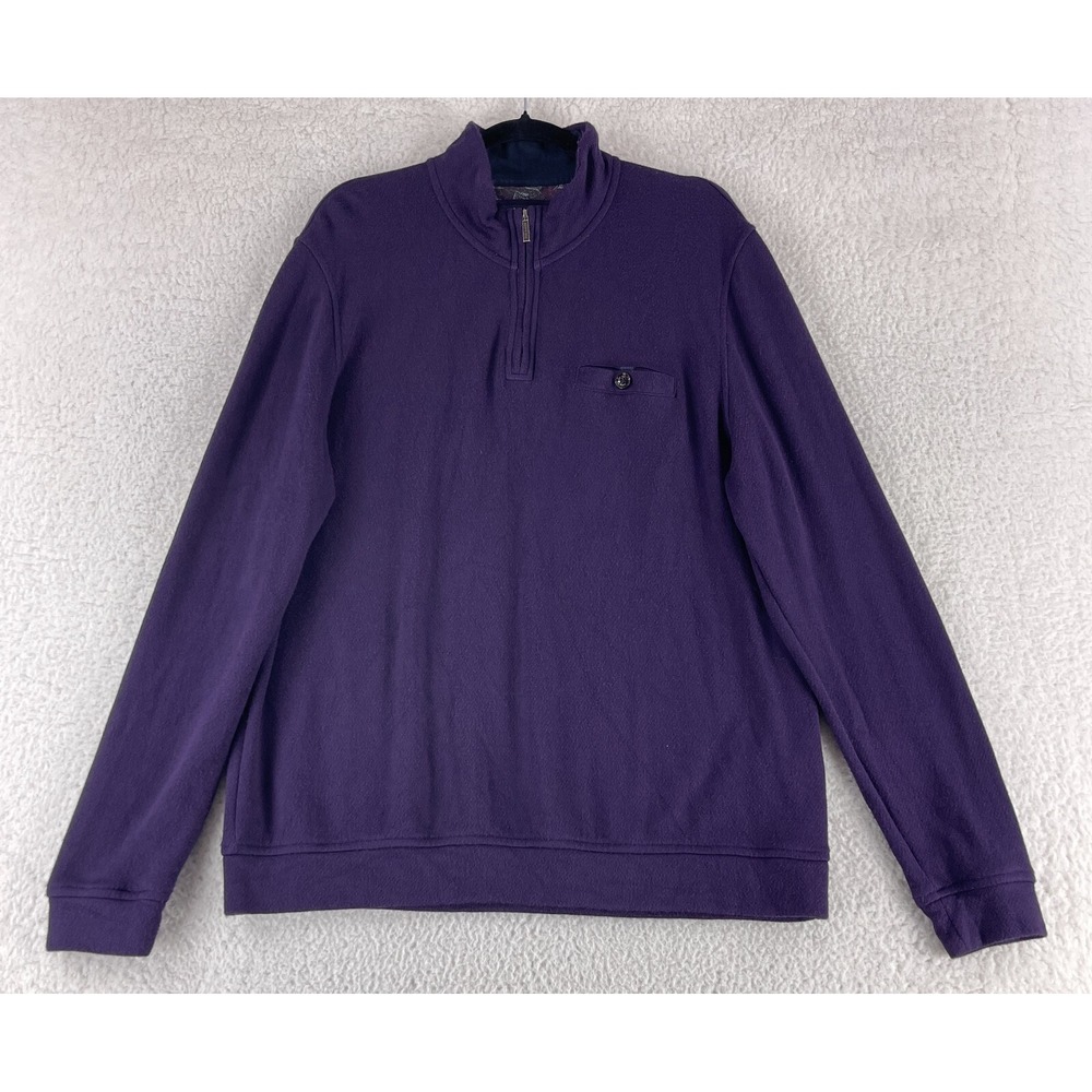 Ted Baker London Sweater Mens Size 2XL Purple 1/4 Zip Long Sleeve Mock Neck Knit